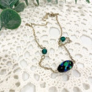 Vintage Sarah Coventry Night Garden Necklace Glass Bead